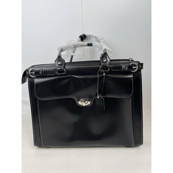 McKlein Winnetka Ladies' Leather 15.4" Laptop Briefcase Bag - Picture 3 of 13